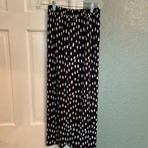 Black and White Polka Dot Midi Skirt